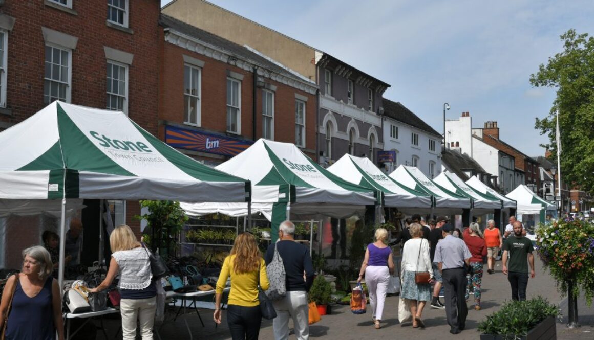 Stone High Street Market stalls