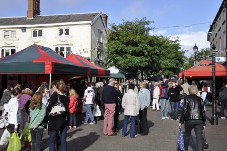 Stone High Street Market crowds