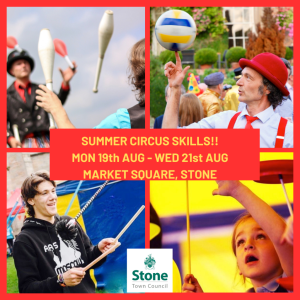 ROLL UP, ROLL UP!! v2 Summer Circus Skills on Monday 19 to Wednesday 21 August in the High Street