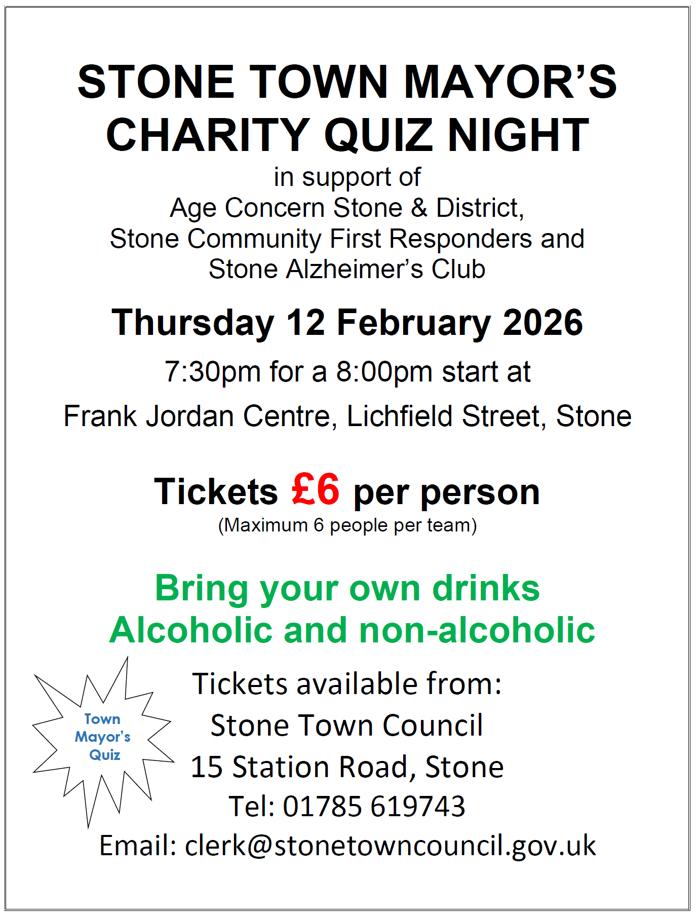 Stone Town Mayor's Charity Quiz